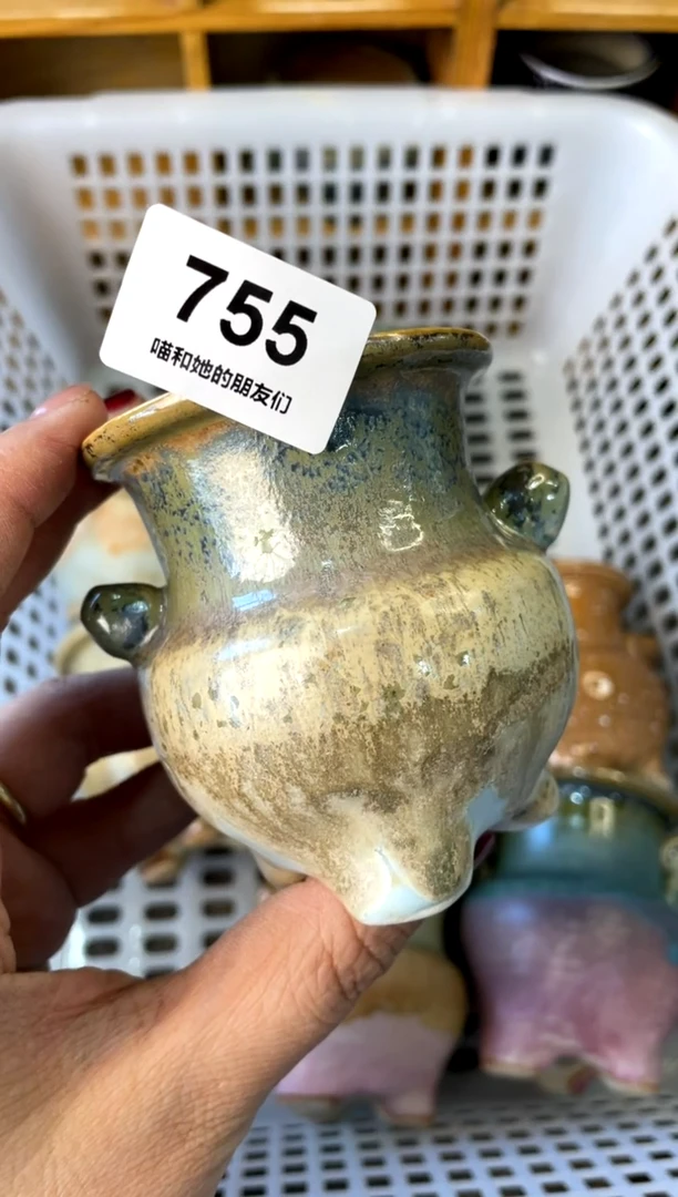 【闪购商品】陶755 内口5【喵喵团圆多肉盆】