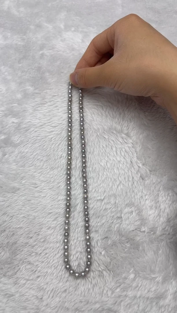 项链银S925镶嵌海水珍珠AK真多麻5-5.5mm