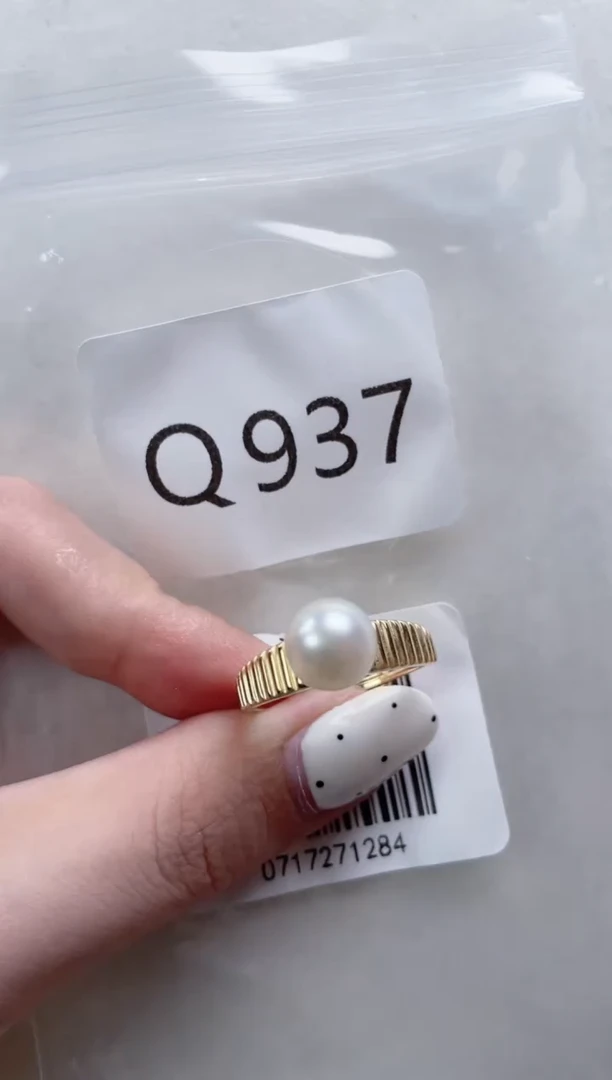 银S925镶嵌海水珍珠戒指Q937