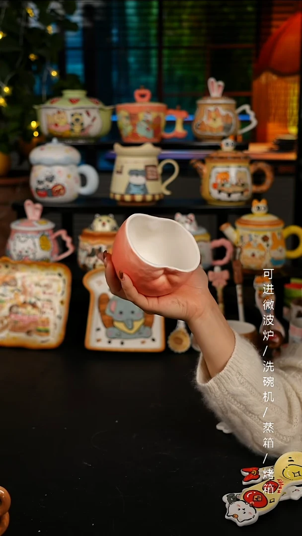 陶瓷便携款景德镇高温釉下彩纯手绘创意瓷 默认微瑕 不退不换