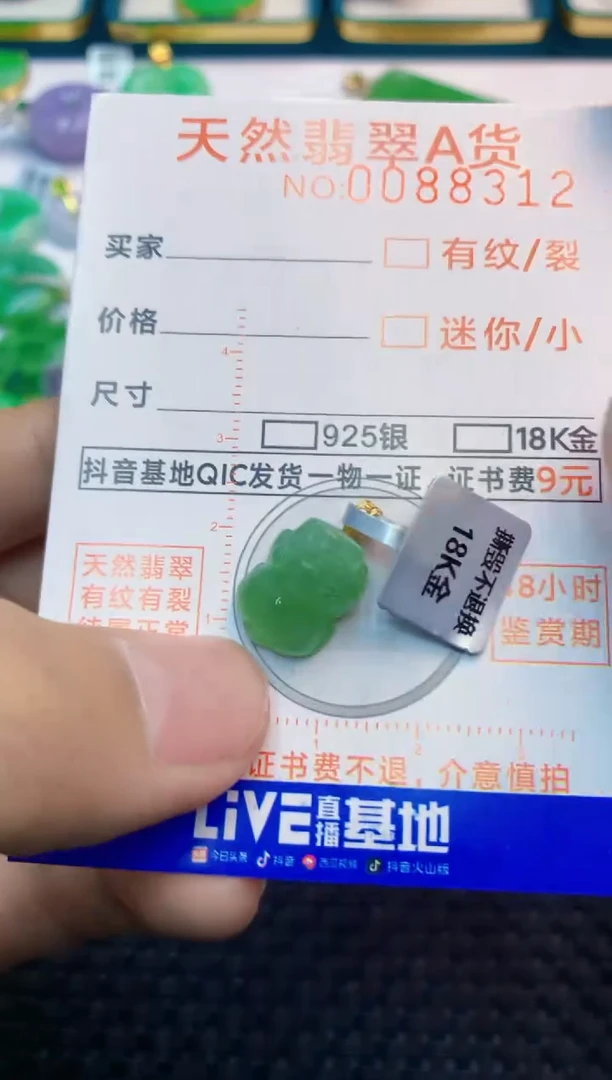 翡翠未镶嵌吊坠(不含链)1