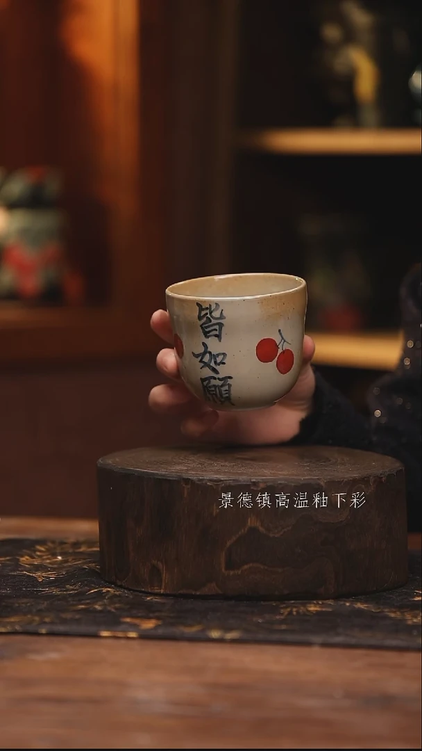 陶瓷景德镇高温釉下手绘陶瓷@L628@