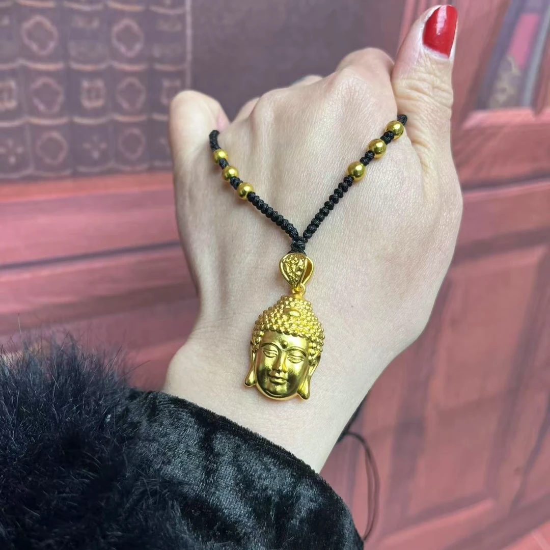 大大静静优选 002时尚气质金色小号佛头编织绳款挂坠