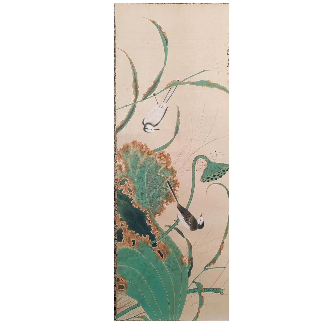 LOT.030 稚柳 花鸟 100*39cm 纸本立轴