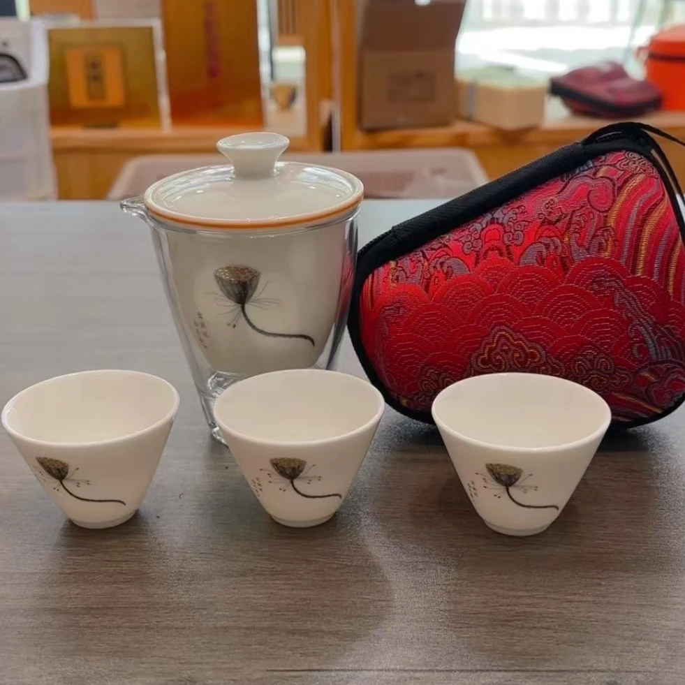 YS451-莲藕玻璃旅行茶具