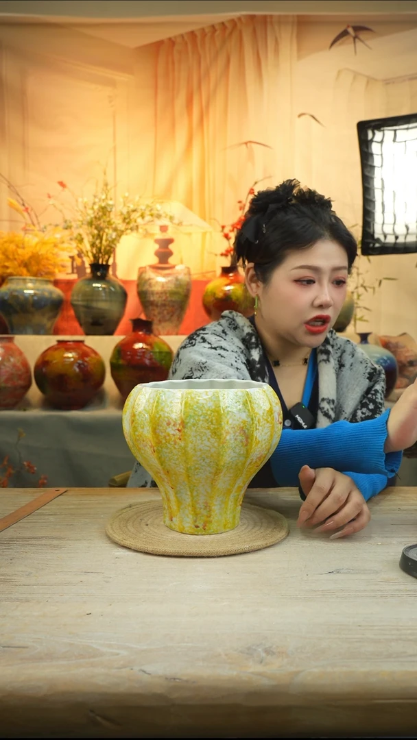 底部已打空高19口18高温陶瓷花瓶