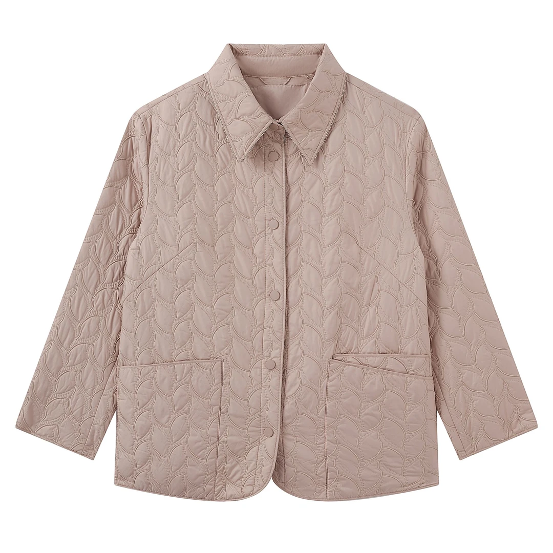 REMANDIS桑蚕丝薄款韩系鱼尾花纹春秋款衬衣上衣短款棉服-6115