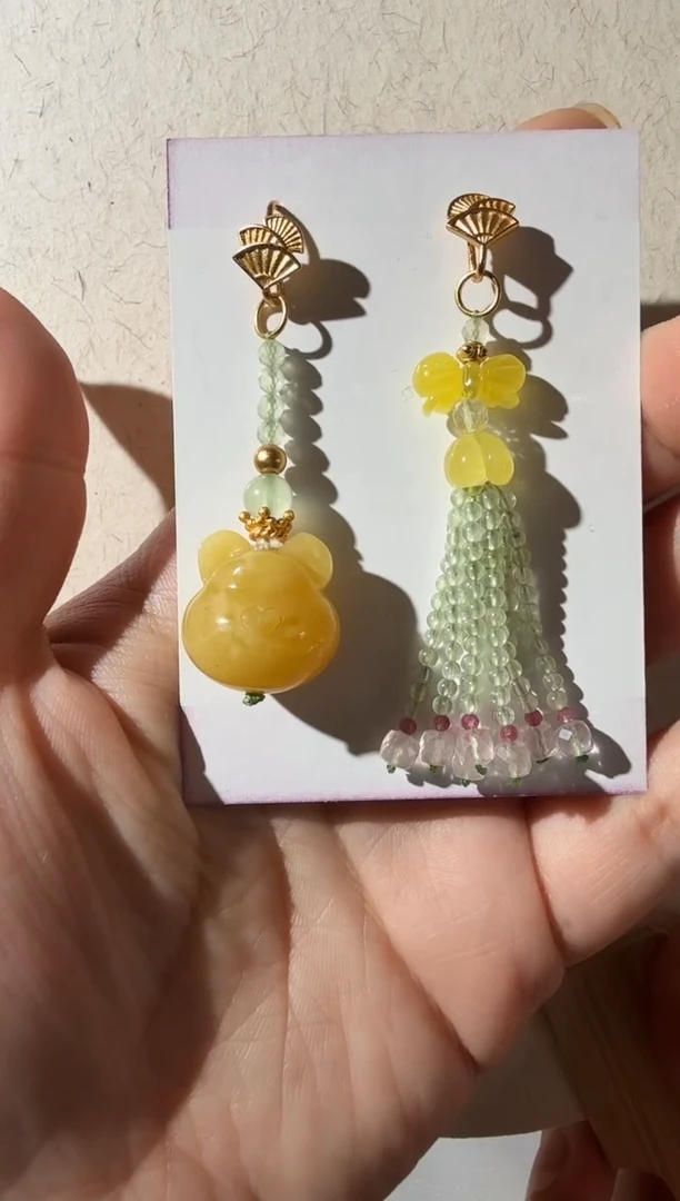 【闪购商品】蜜蜡耳坠未镶嵌蜜蜡小熊耳坠