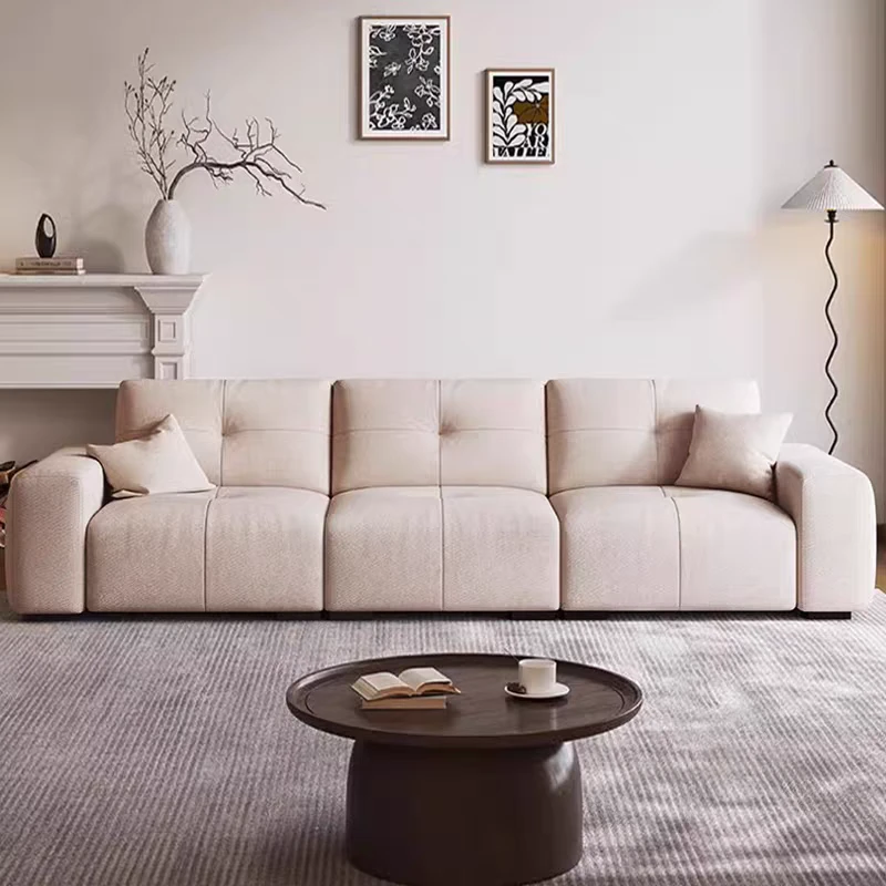 意式极简白色布艺沙发家用靠背沙发客厅北欧免洗创意网红家具简约