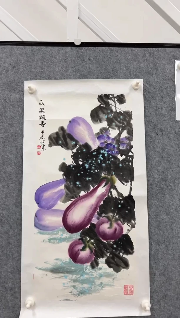 国画莫顺清两平尺花鸟
