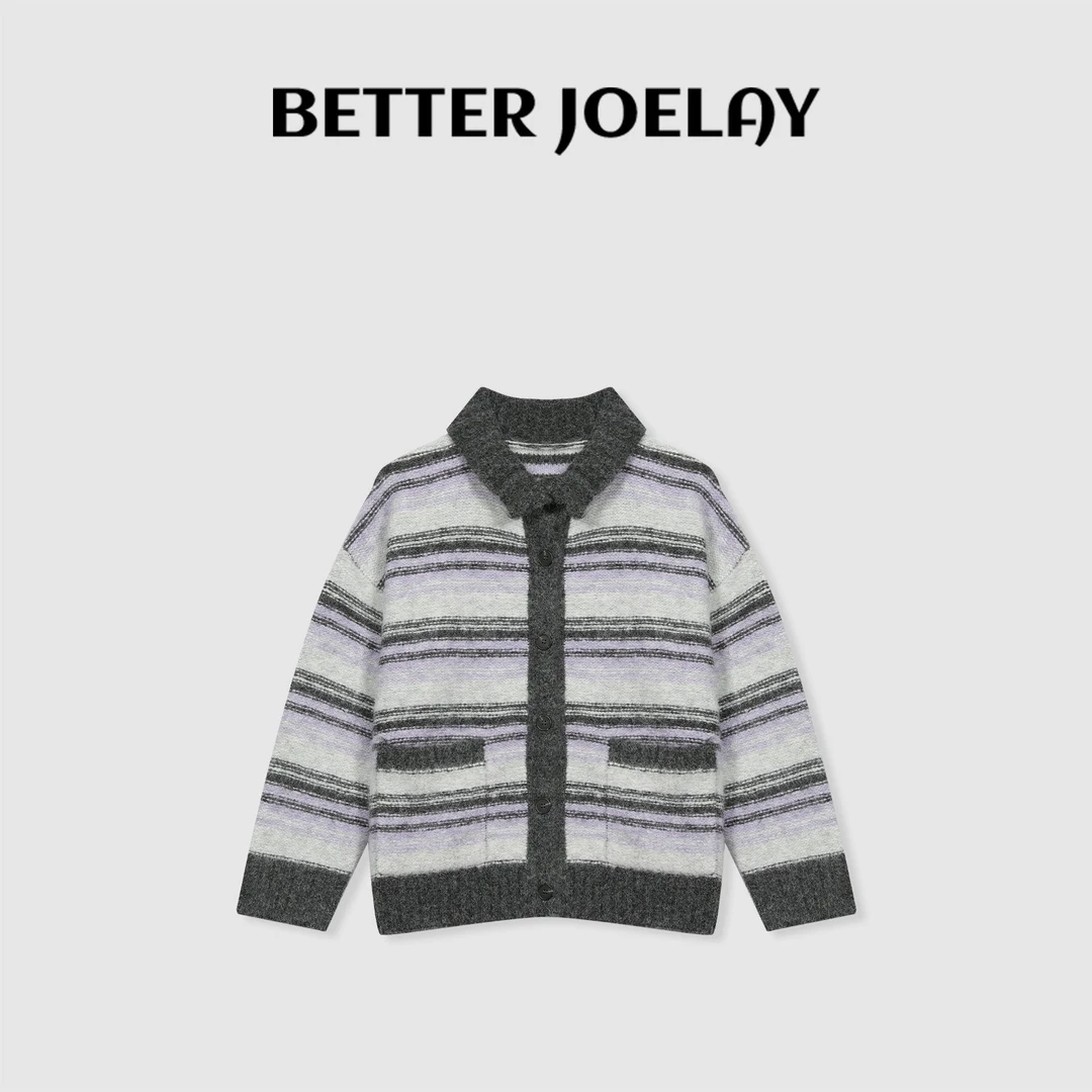 BETTER JOELAY-【紫色星环】时尚简约针织开衫毛衣舒适百搭LL5526