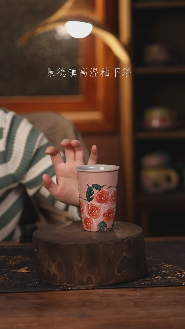 陶瓷景德镇高温釉下手绘陶瓷@L146@