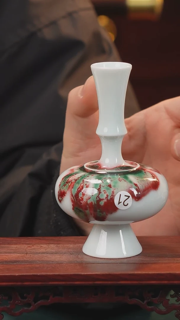 【闪购商品】摆件纯手工原创高温陶瓷〖红包翠釉里红〗