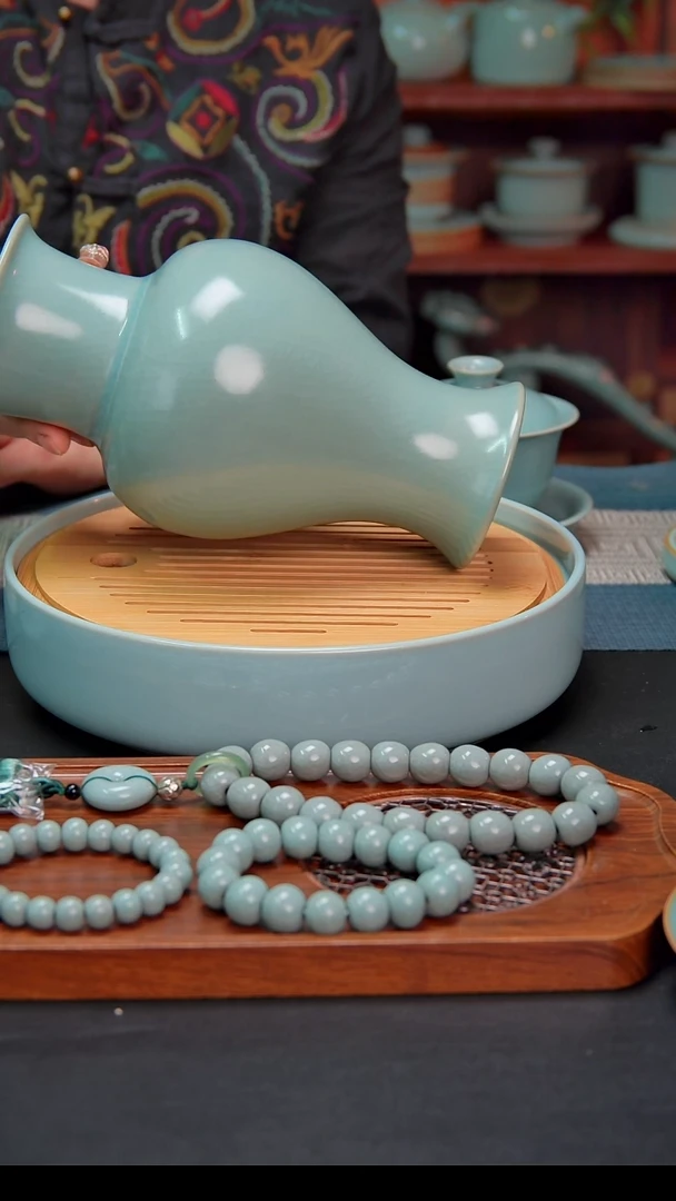 原矿原釉汝州汝瓷壶