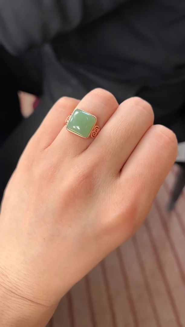 【闪购商品】和田玉戒圈未镶嵌俄碧戒指微色差