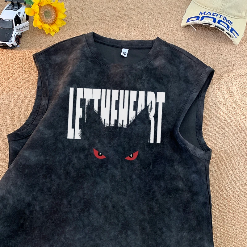 男款美式重磅短袖半袖休闲ins夏季街头扎染嘻哈宽松圆领T恤高街T