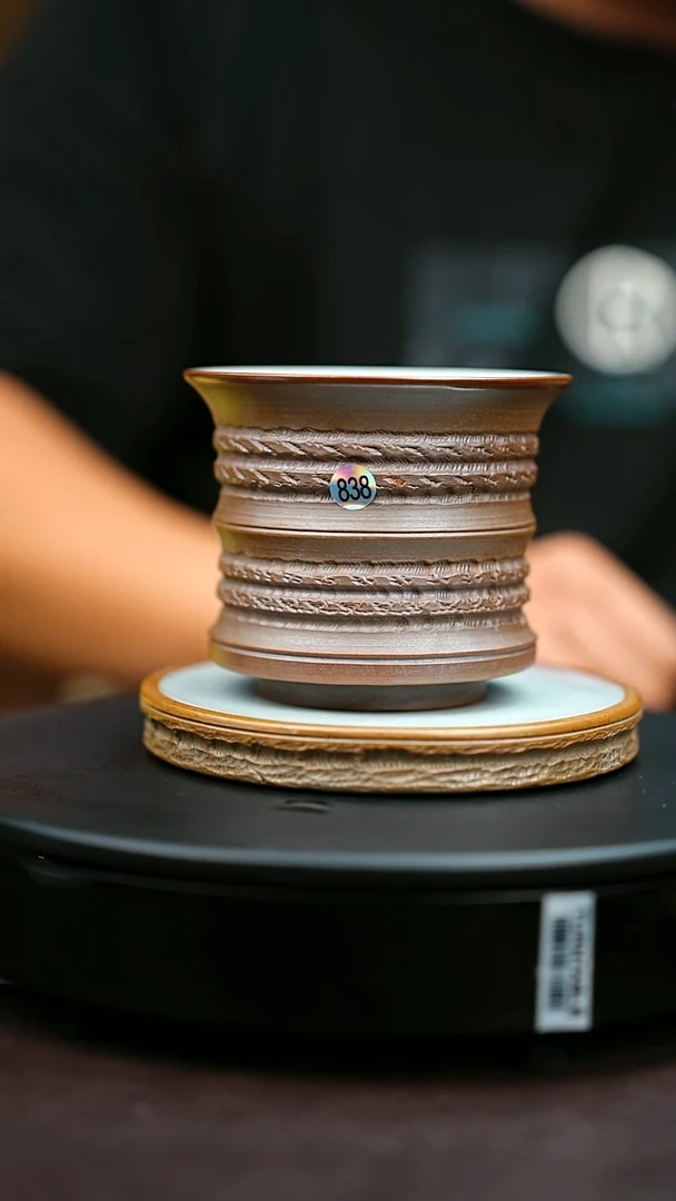 838#原矿钧瓷炉钧釉对杯