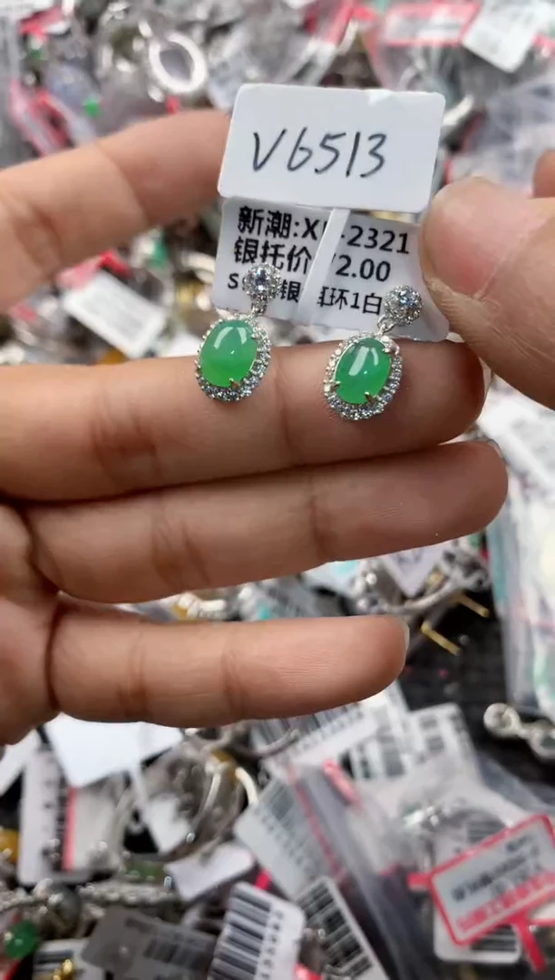 银S925镶嵌戒指翡翠999             3