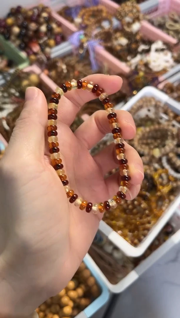 手串琥珀未镶嵌琥珀算盘珠手串 多样性发货