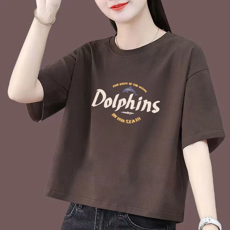 短款t恤女短袖气质显瘦宽松2025洋气小个子女高腰减龄上衣体恤衫