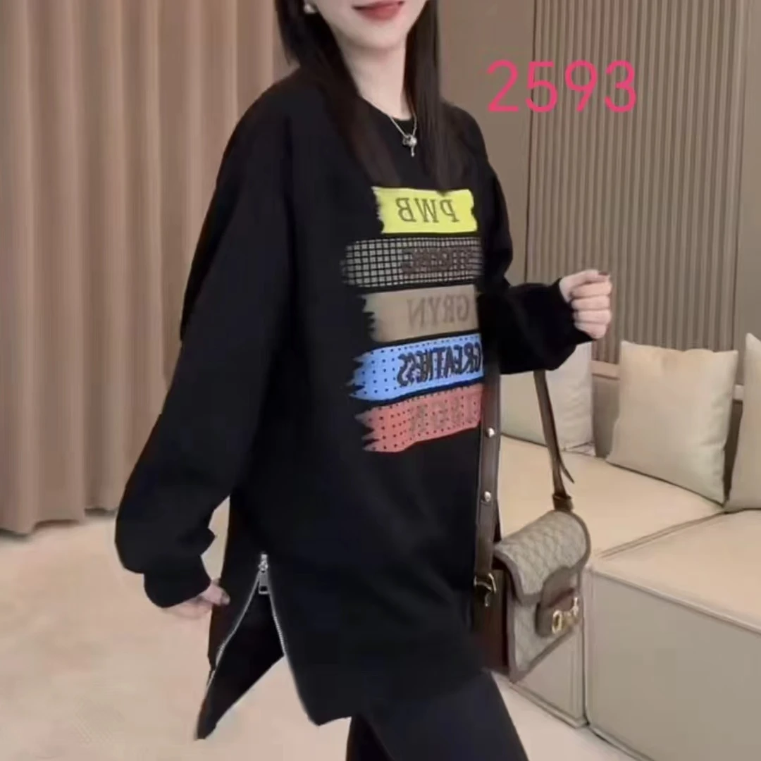 2593字母拉链加绒百搭卫衣