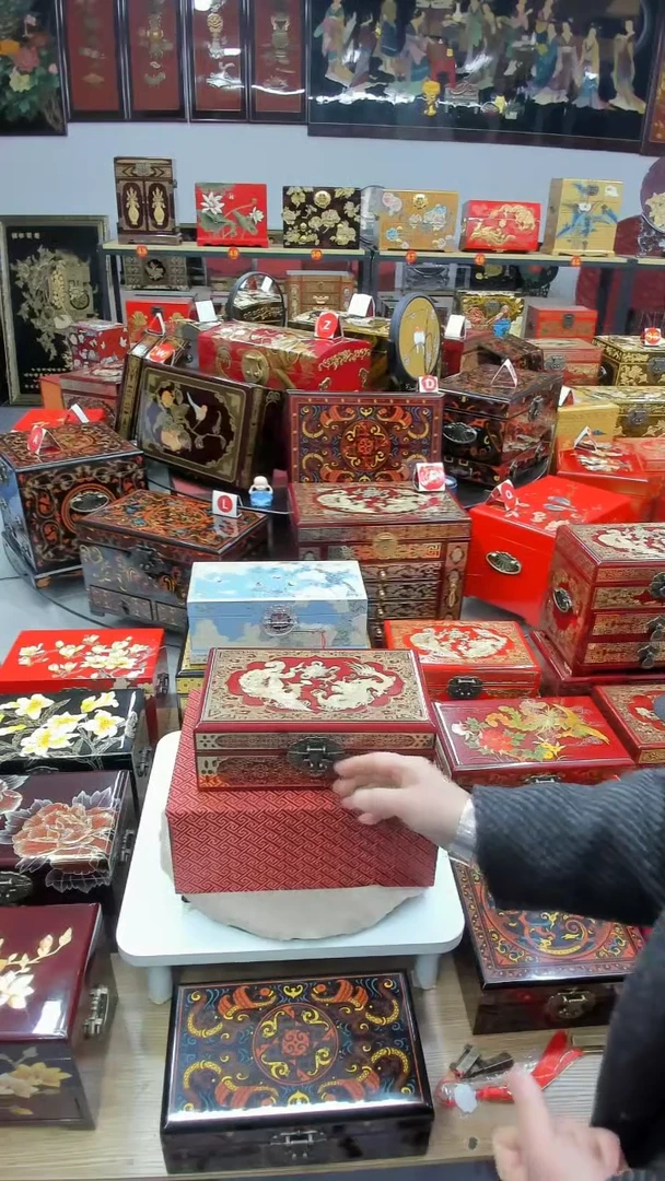 【闪购商品】23酒红双层铜丝贝壳镶嵌龙凤呈祥升级款