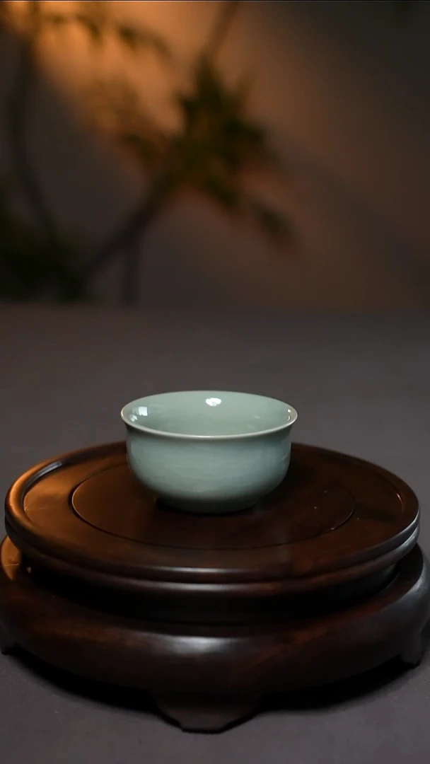 仿古汝官釉原产地玉兰杯