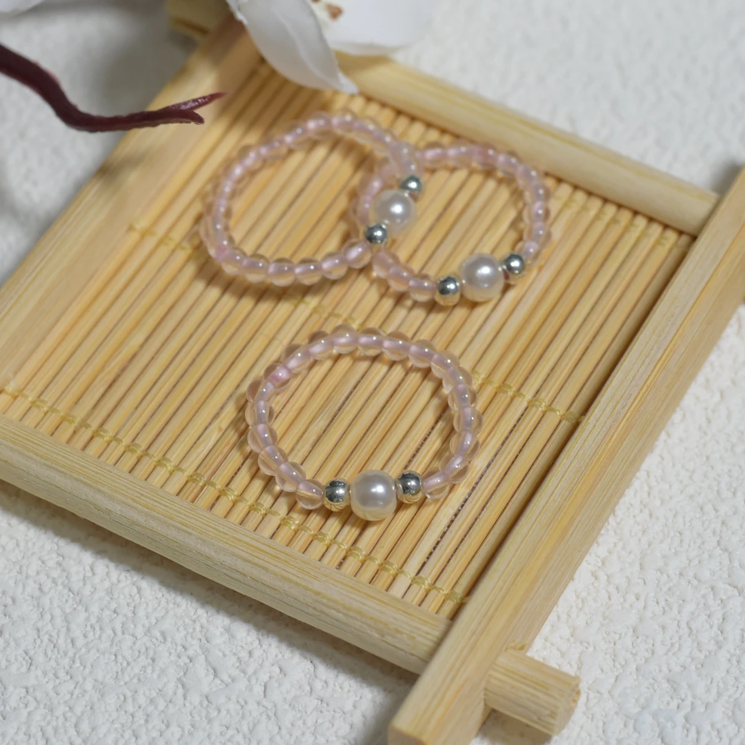 原创粉晶戒指F59【多样性发一】