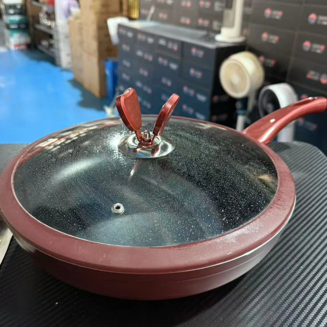 【岩弟专属】28CM酒红色不沾平底煎锅(微瑕）