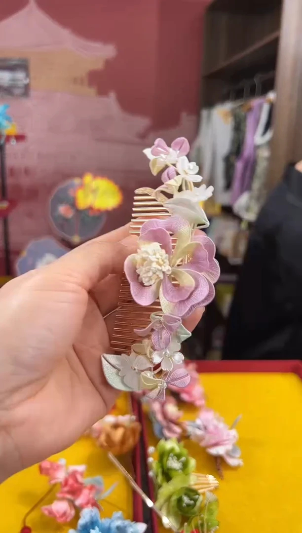 【闪购商品】刺绣非遗绒花（发饰）