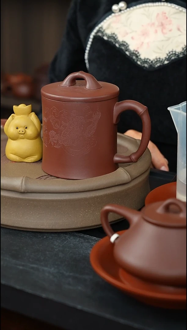 茶壶紫砂牖见斋|精工紫砂|盖杯纳福