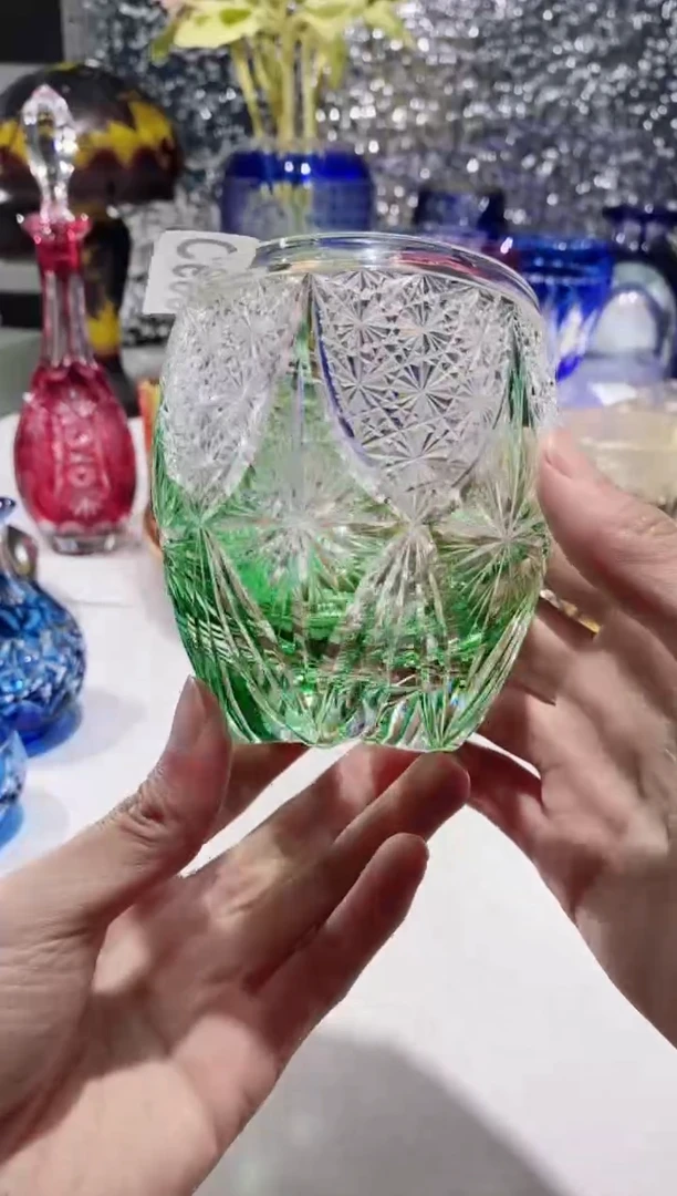 【闪购商品】水晶玻璃无手柄款绿绮罗微瑕698