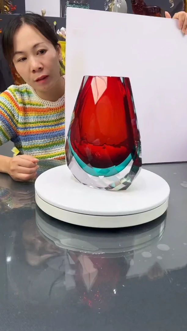 琉璃水晶琉璃花瓶1个  微瑕
