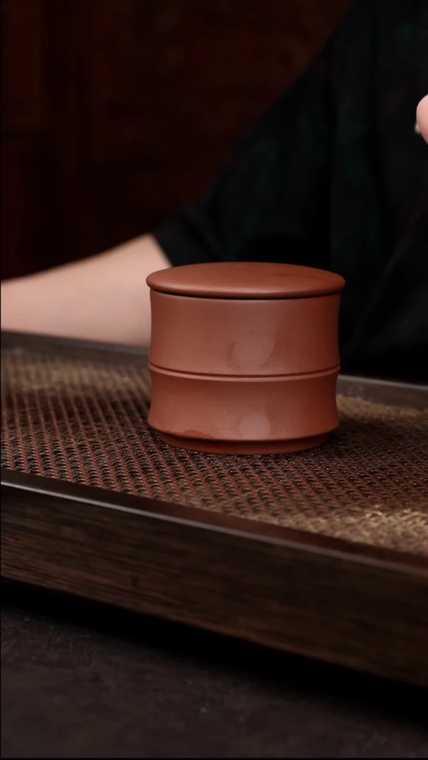 茶壶紫砂底槽清竹节茶叶罐