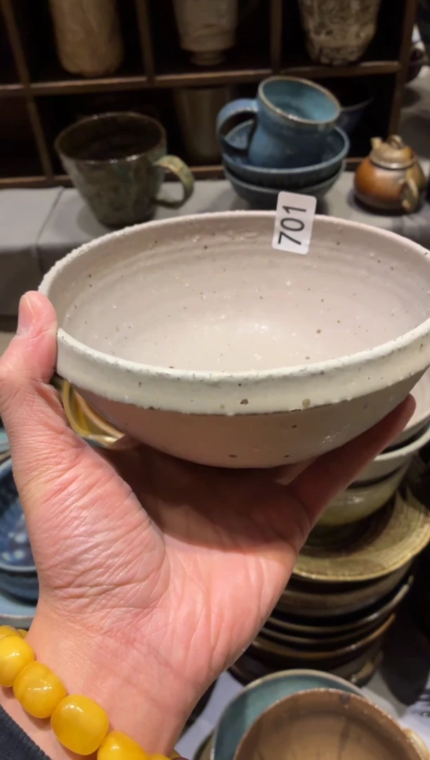 瓷片熊*呀701微瑕粗陶紫面碗1个