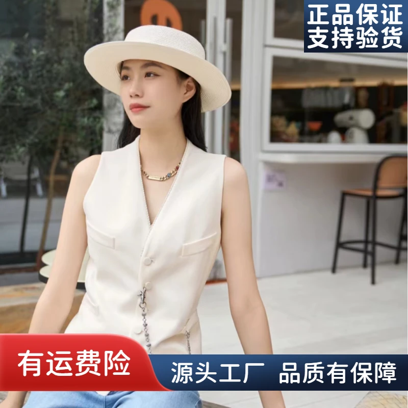 【AMSSGIRD】春夏新款附金属链条西装马甲外套女上衣5400780