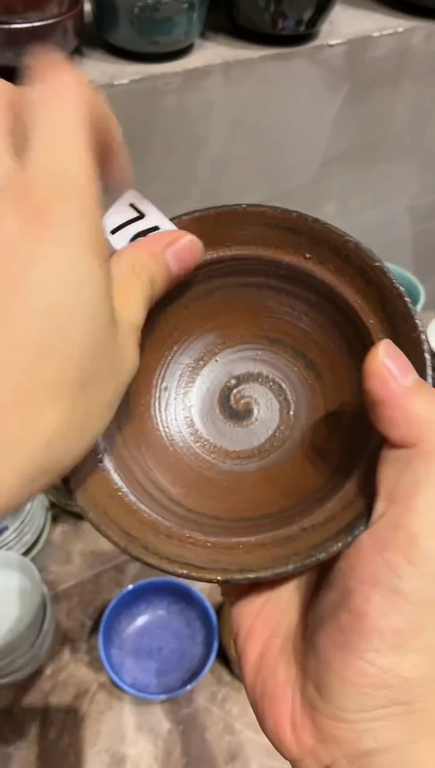 瓷片十****兮768手刷棕色小碗1个