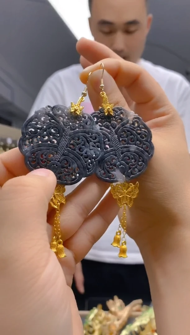 【闪购商品】翡翠耳饰合金098翡翠耳钩