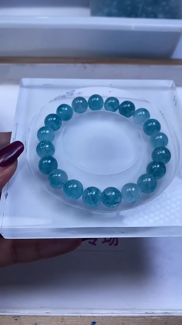 未镶嵌散珠碧玺A1792 蓝碧玺10mm10个6.8元