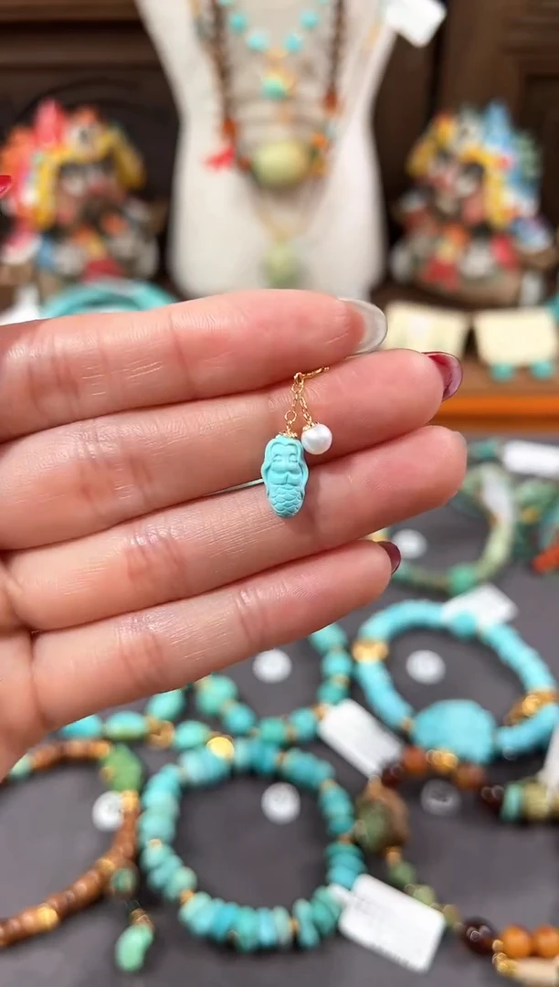 【闪购商品】绿松石提溜18K金镶嵌绿松石提溜