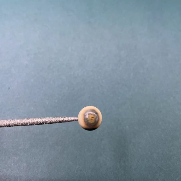 S8029天然猛犸牙猛犸蓝眼圆珠支持鉴定假一罚四