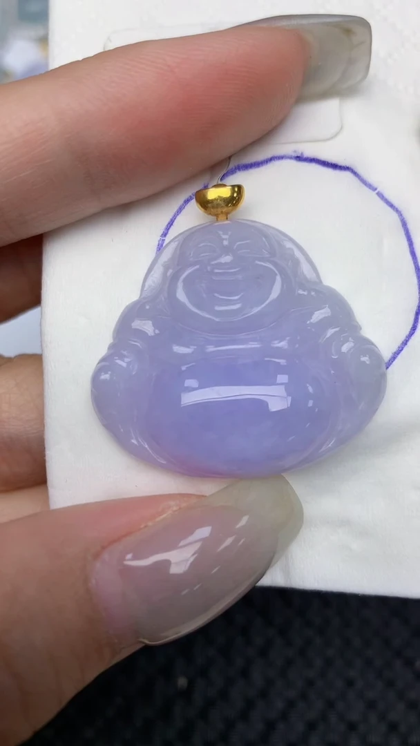 颈饰18K金镶嵌翡翠天然缅甸翡翠a货百元以上9元证书费自理