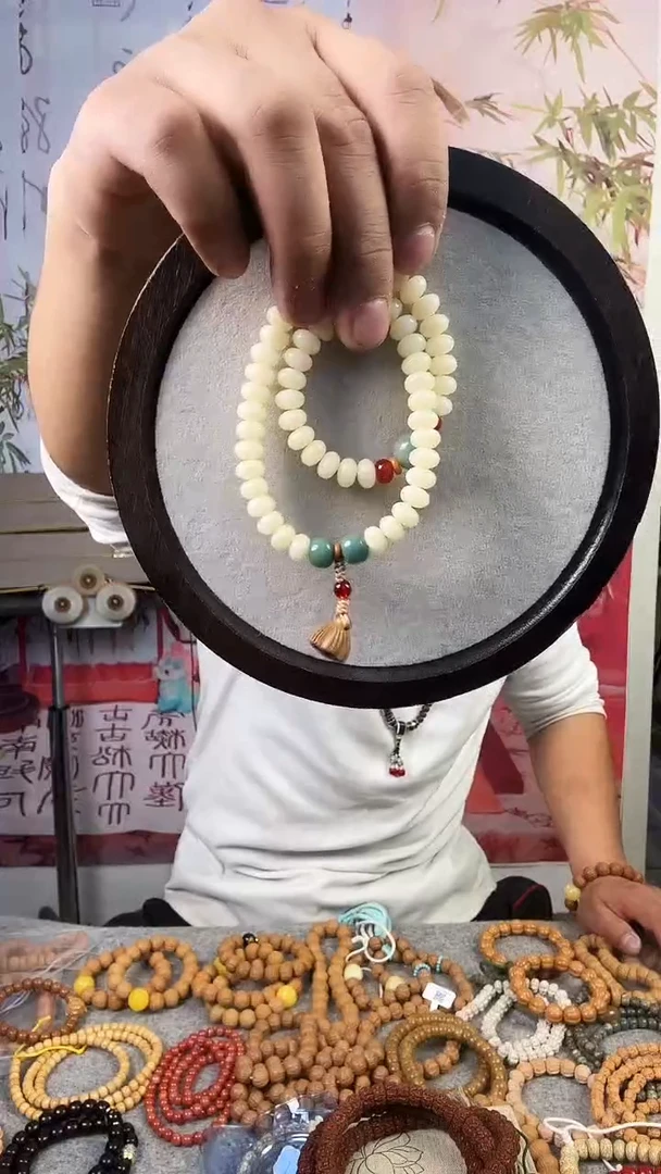 手串菩提根/象牙果步步生莲双圈