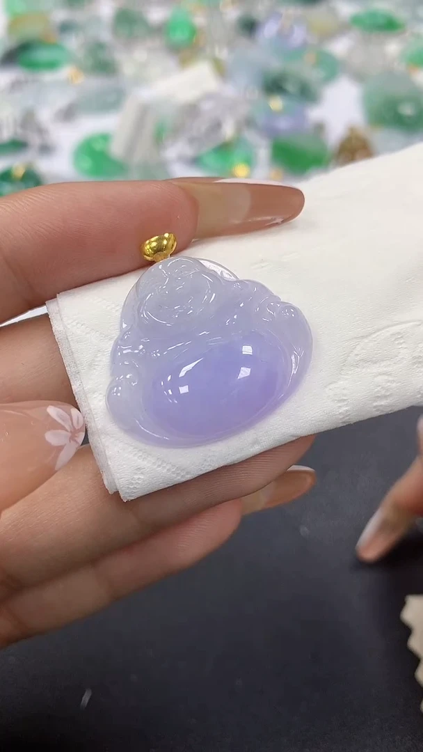 颈饰18K金镶嵌翡翠a货假一赔三支持复检百元上9元证书费自理