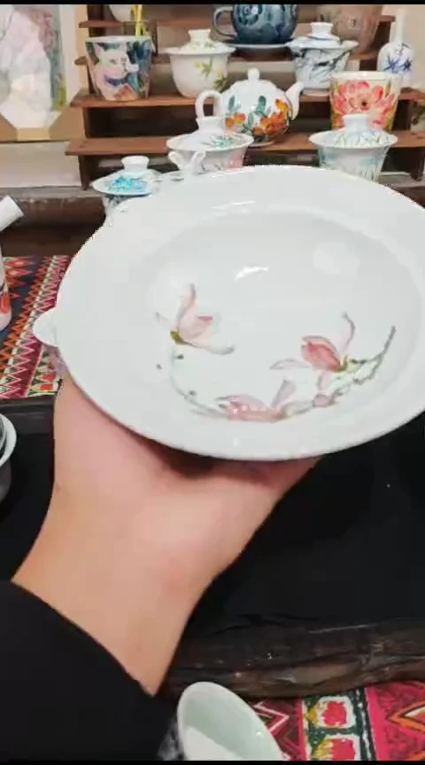 瓷片陶瓷高端国画手工釉下陶瓷浮力价