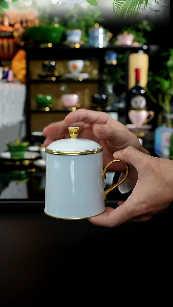 手工高温瓷高级白-----茶盖杯