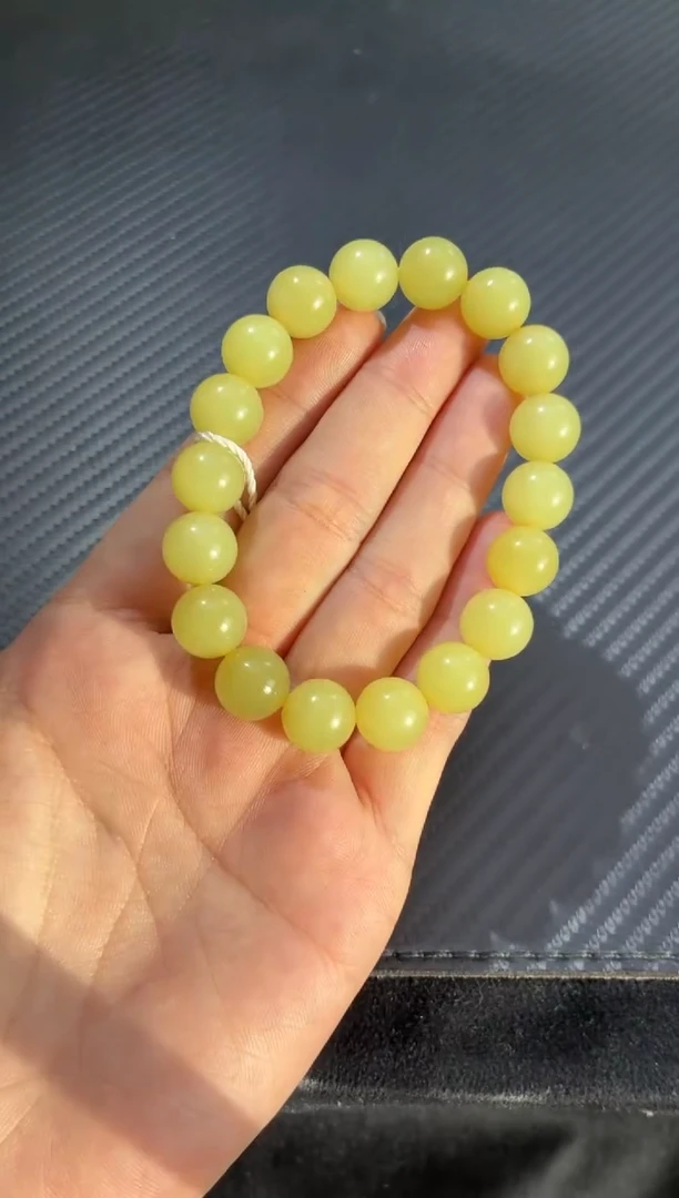 未镶嵌手链和田玉（黄玉）若羌安徽矿老坑料鸡油黄手串卡11微色差