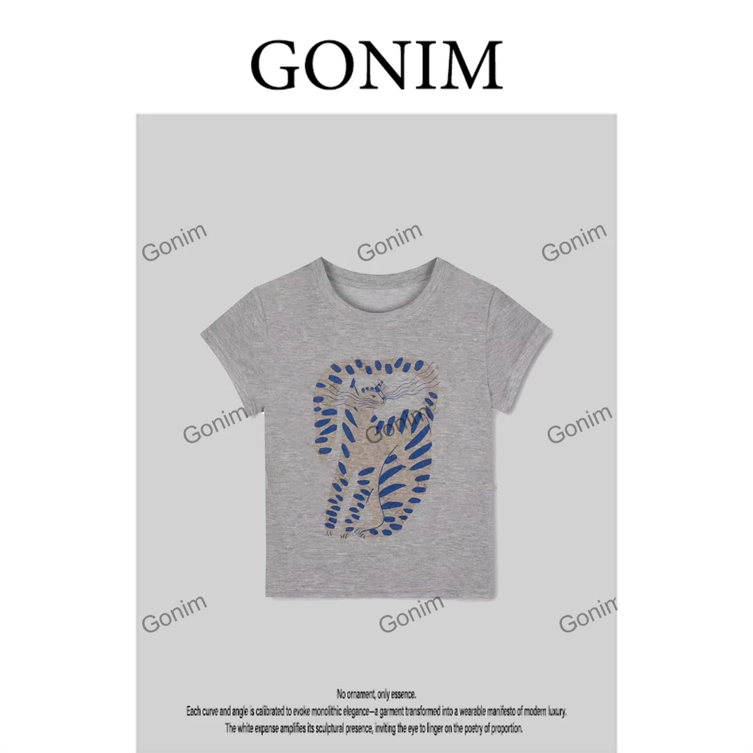 Gonim·"罗马法王"2025新款休闲显瘦美式甜辣ins风减龄百搭上衣女