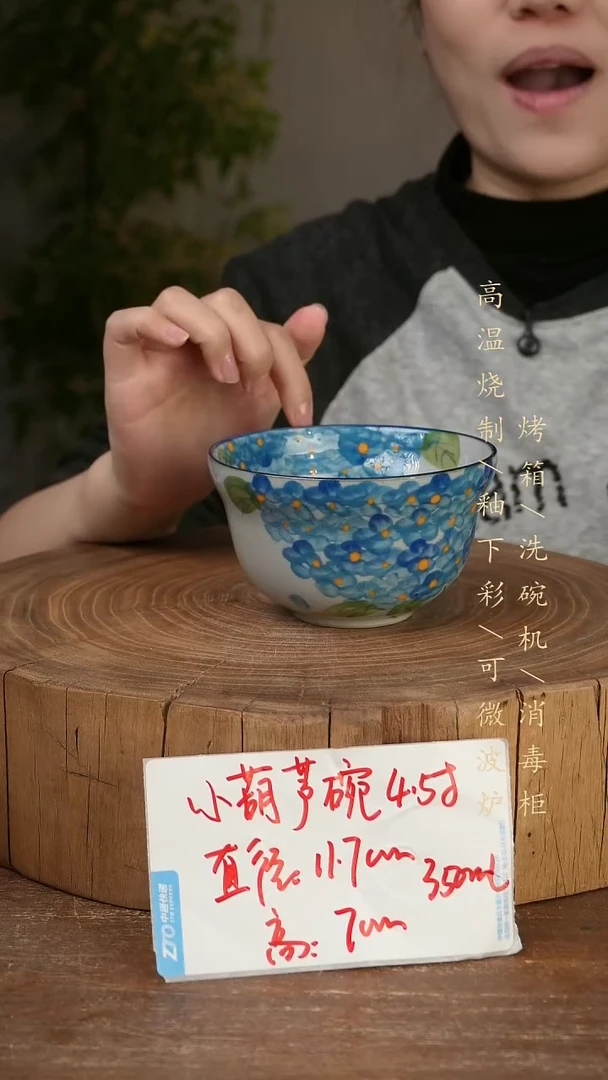 碗瓷景德镇手工手绘高温瓷釉下彩