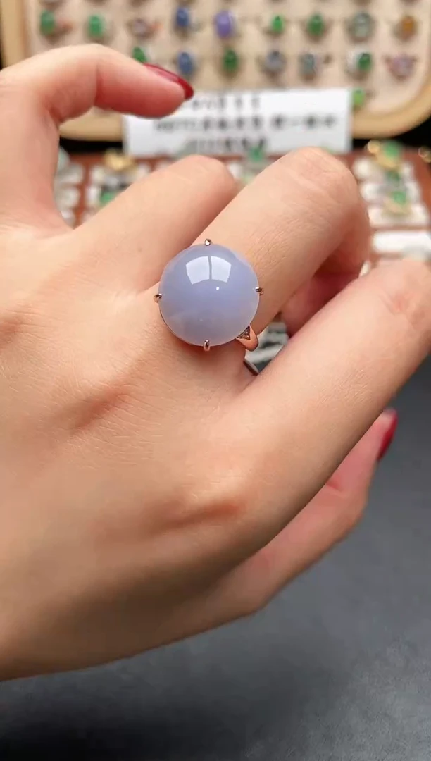 银S925镶嵌戒指翡翠楠****～一物一证一礼盒